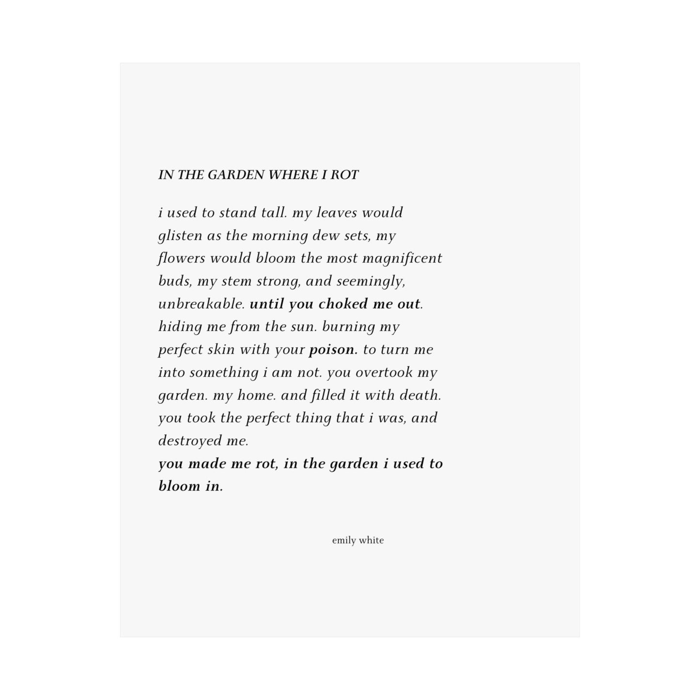 In The Garden Print